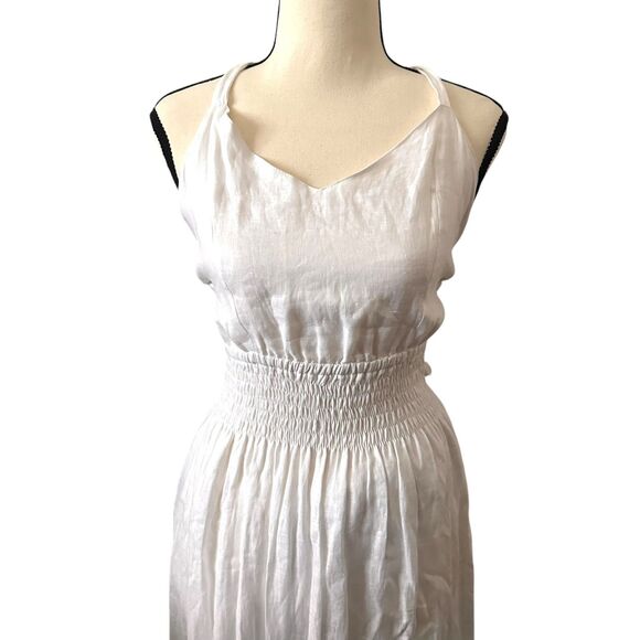 LUSANA Archie Linen Open Back Maxi Dress White NWT Sz 4 - Picture 6 of 6